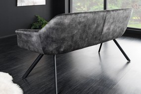 Lavička Papillon 165cm zamatovo sivá