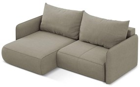 Béžová rozkladacia/s úložným priestorom rohová pohovka (ľavý roh) Nanea – Makamii