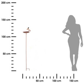 Zapichovacie napájadlo pre vtáky Kinsley, 127x22 cm, kov, viacfarebná