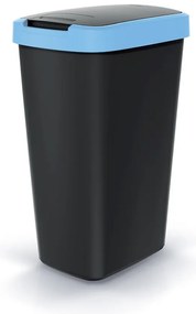 Odpadkový kôš s farebným vekom, 45 l, modrá / čierna