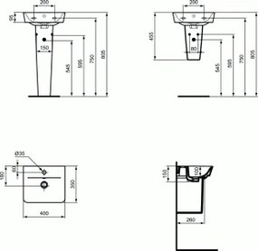 Ideal Standard Connect Air Cube umývadielko 40x35 cm E030701