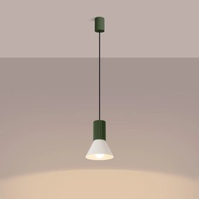 Závesné svietidlo Estria, 1x biele kovové tienidlo, og