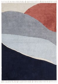 Bavlnený koberec 140 x 200 cm viacfarebná a modrá XINALI Beliani