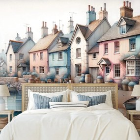 Fototapeta pastelové prímorské domčeky