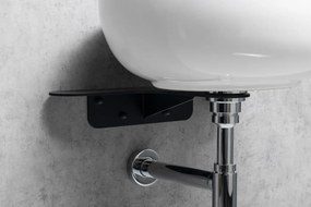 Sapho Tetris, nástenné okrúhle umývadlo s držiakom pre stojánkovú batériu vpravo, 415x140mm, biela, TZ420-02