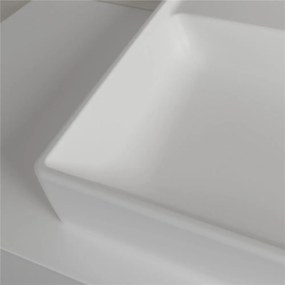 VILLEROY &amp; BOCH Collaro umývadlo na skrinku s otvorom, s prepadom, spodná strana brúsená, 1000 x 470 mm, Stone White, s povrchom CeramicPlus, 4A331GRW
