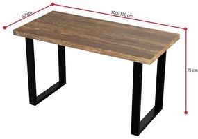 Jedálenský stôl VANE - tmavý betón / 100