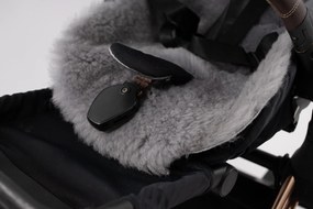 Podložka do kočíka z pravej kože sivá