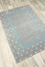 Detský koberec Kiddy 1150 sivý/tyrkysový