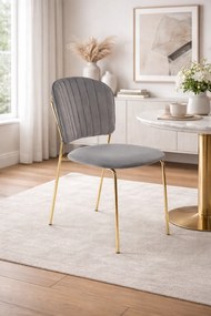 JEDÁLENSKÁ STOLIČKA SENNA SIVÁ + ZLATÉ NOHY