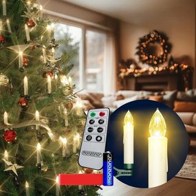 Monzana Sviečky na vianočný stromček CANDLE, 20ks, 10,5cm, teplá biela