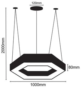 LED Luster na lanku LED/50W/230V 4000K pr. 100 cm