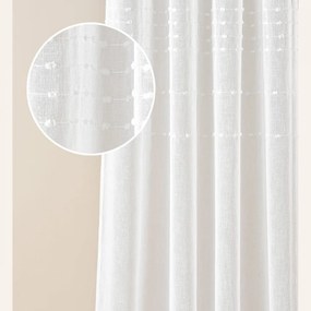 Kvalitná biela záclona Marisa so striebornými priechodkami 140 x 250 cm