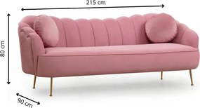 Třímístná pohovka Istiridye II 215 cm růžová