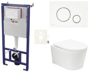Závesný wc set SAT BREVIS do ľahkých stien / predstenová vírové splachování SIKOSSBRTOR70K, 1 ks