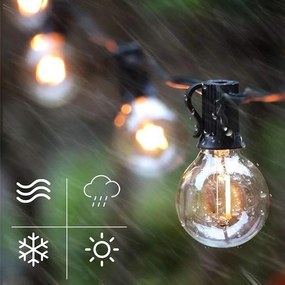BERGE Záhradná girlanda 30m - 100x LED žiarovka G40 230V