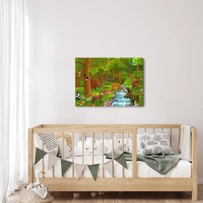 Detský obraz so zvieratkami (70x50 cm)
