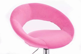 LuxuryForm DESIGN Stolička NAPOLI VELUR na striebornom kríži - ružová
