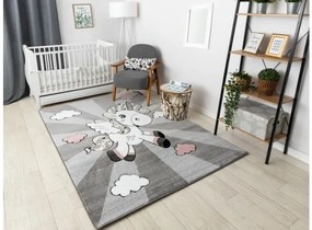 Koberec PETIT UNICORN JEDNOROŽEC sivý