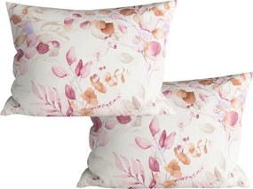 Sada 2 ks dekoračných obliečok na vankúš z mikrovlákna FLORANY 50x70 cm, biela