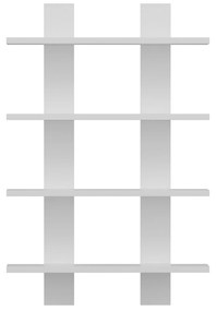 Štvorposchodová nástenná polica Laurel biela