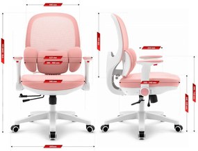 Ergonomické ružové detské kreslo HC-999 - látkové