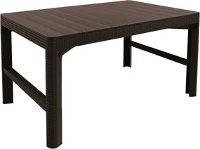 Ratanový stôl LYON  hnedý‎, výškovo-nastavitelný