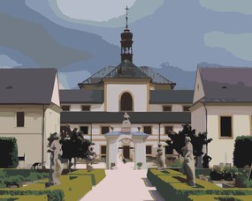 Gario Maľovanie podľa čísel Zámok Kuks Rozmery: 40 x 30 cm, Rámovanie: Iba zrolované plátno