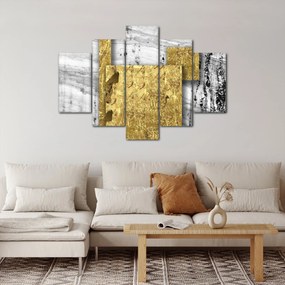 Obraz - Zlaté štvorce N⁰1 (150x105 cm)