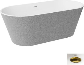 Besco Akrylátová voľne stojaca vaňa Deeva Glam S 150x75 (160x75, 170x80, 180x80) BESCO-Typ výpuste: Click-Clack so štrbinovým prepadom, grafit, BESCO…
