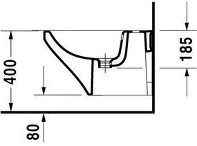 DURAVIT DuraStyle závesný bidet s otvorom, 370 mm x 540 mm, s povrchom WonderGliss, 22821500001