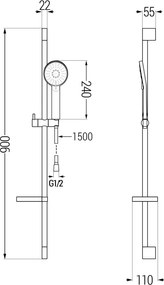 Mexen sprchový set DS40, chróm, 785404583-00