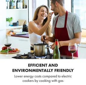 Klarstein Goldflame 5, plynová varná doska, 5 mosadzné horáky, sklokeramika