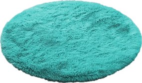 Okrúhly shaggy koberec Lana – tyrkysová, vysoký vlas 3 cm Rozmer: 100 cm