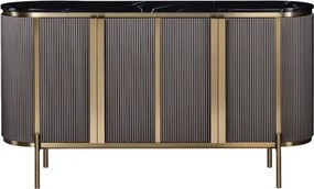 Komoda Stilig ST384 160 cm čierny mramor/grafit/zlatá