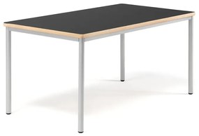 Stôl BURÅS, 1520x800 mm, čierna, strieborná