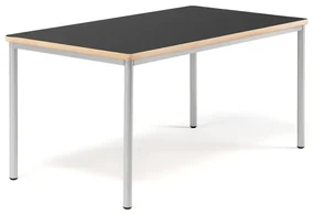 Stôl BURÅS, 1520x800 mm, čierna, strieborná
