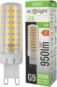 G9 LED žiarovka 10W 950lm 3000K - teplá biela