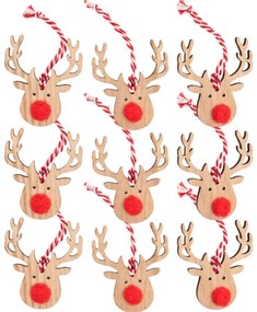 Vianočné ozdoby 311367 soby (9 ks)