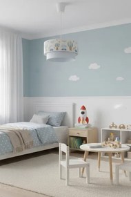 Brilagi-LED Detský luster na lanku BOBO 1xE27/60W/230V pr.40 cm krém./modrá/medvedík
