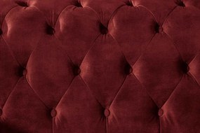 Dizajnová trojsedačka Chesterfield 205 cm červený zamat