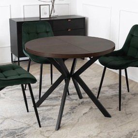 PROXIMA.store - Okrúhly rozkladací stôl LUGO FARBA: čierna, FARBA NÔH: orech