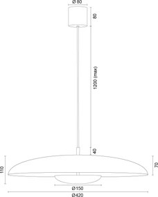 Argon 8867 - LED luster na lanku BOLTON LED/12,5W/230V 3000K biela
