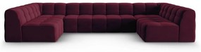 Vínovočervená zamatová rohová pohovka (do "U") Kendal - Micadoni Home