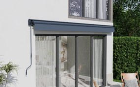 Elektrická markíza s LED osvetlením BestBerg BBSU-EL495CG / 495 x 300 cm / sivá