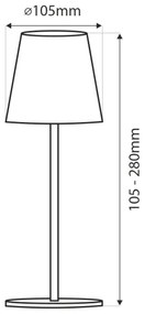 LED stmievateľná dotyková stolná lampa LED/3W/5V USB 800 mAh biela