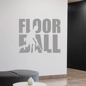 Veselá Stena Samolepka Nápis Floorball Farba: šedá, Veľkosť: 100 x 82 cm
