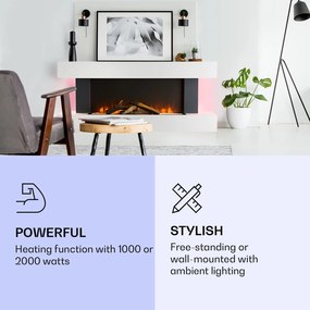 Klarstein Studio Light & Fire 1 Smart, krb, 1000/2000 W, MDF, WiFi Control