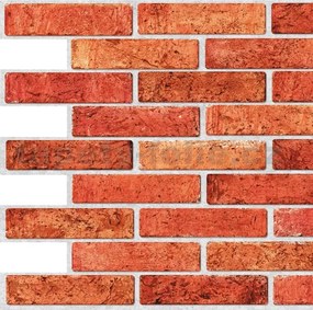 Obkladové panely 3D PVC TP10023964, cena za kus, rozmer 962 x 499 mm, tehla červená, GRACE