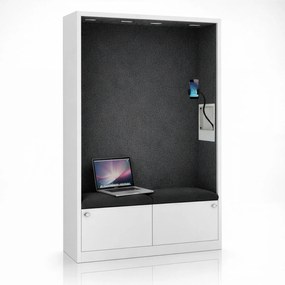 Sally 1150mm korpus Biały - siedzisko Ciemnoszary